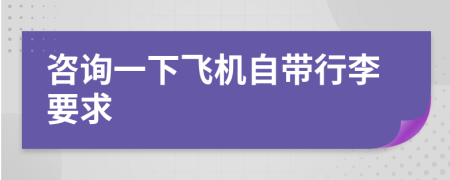 咨詢(xún)一下飛機(jī)自帶行李要求
