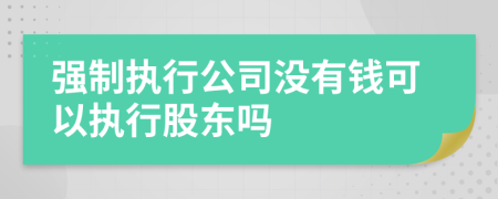 強制執行公司沒(méi)有錢(qián)可以執行股東嗎