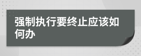 強制執(zhí)行要終止應(yīng)該如何辦