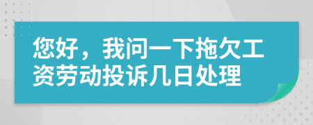 您好，我問一下拖欠工資勞動投訴幾日處理