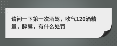 請問一下第一次酒駕，吹氣120酒精量，醉駕，有什么處罰