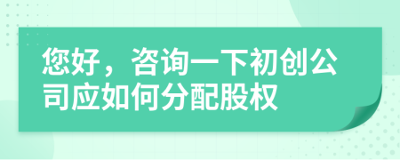 您好，咨詢一下初創(chuàng)公司應(yīng)如何分配股權(quán)