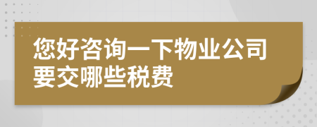 您好咨詢一下物業(yè)公司要交哪些稅費(fèi)