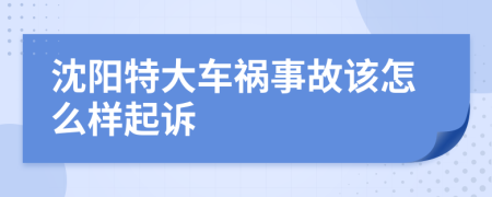 沈陽特大車禍事故該怎么樣起訴