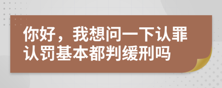 你好，我想問一下認(rèn)罪認(rèn)罰基本都判緩刑嗎