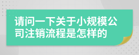 請問一下關(guān)于小規(guī)模公司注銷流程是怎樣的
