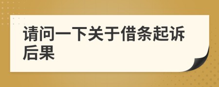 請問一下關(guān)于借條起訴后果