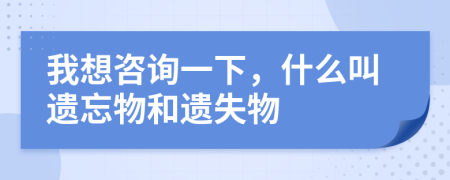 我想咨詢一下，什么叫遺忘物和遺失物