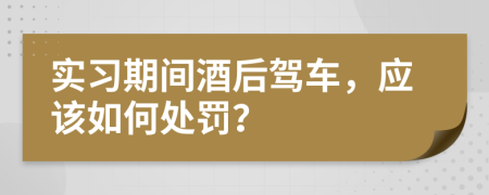 實(shí)習(xí)期間酒后駕車(chē)，應(yīng)該如何處罰？