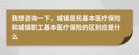 我想咨詢一下，城鎮(zhèn)居民基本醫(yī)療保險(xiǎn)和城鎮(zhèn)職工基本醫(yī)療保險(xiǎn)的區(qū)別應(yīng)是什么