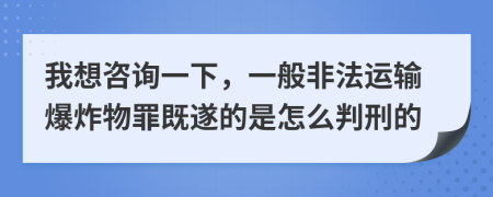 我想咨詢一下，一般非法運輸爆炸物罪既遂的是怎么判刑的
