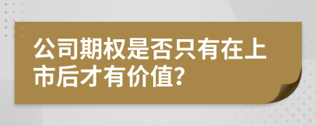公司期權(quán)是否只有在上市后才有價(jià)值？