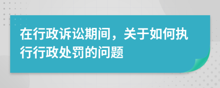 在行政訴訟期間，關(guān)于如何執(zhí)行行政處罰的問題