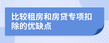 比較租房和房貸專項(xiàng)扣除的優(yōu)缺點(diǎn)
