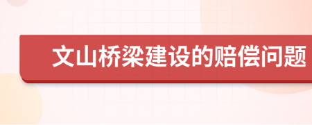 文山橋梁建設的賠償問題