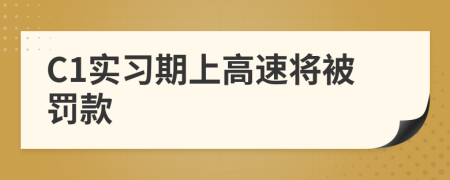C1實習期上高速將被罰款