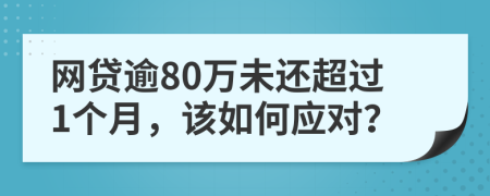 網(wǎng)貸逾80萬未還超過1個(gè)月，該如何應(yīng)對？