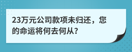 23萬(wàn)元公司款項(xiàng)未歸還，您的命運(yùn)將何去何從？