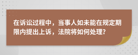 在訴訟過程中，當(dāng)事人如未能在規(guī)定期限內(nèi)提出上訴，法院將如何處理？