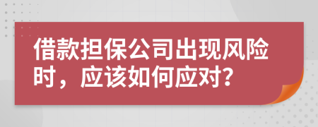 借款擔(dān)保公司出現(xiàn)風(fēng)險(xiǎn)時(shí)，應(yīng)該如何應(yīng)對(duì)？