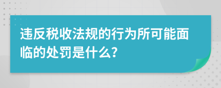 違反稅收法規(guī)的行為所可能面臨的處罰是什么？