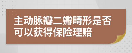 主動(dòng)脈瓣二瓣畸形是否可以獲得保險(xiǎn)理賠