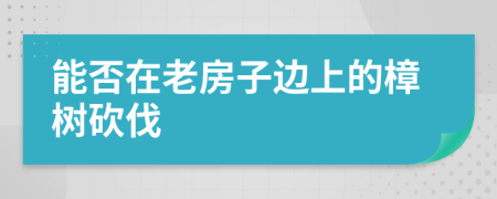 能否在老房子邊上的樟樹砍伐