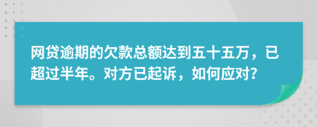 網(wǎng)貸逾期的欠款總額達(dá)到五十五萬(wàn)，已超過(guò)半年。對(duì)方已起訴，如何應(yīng)對(duì)？