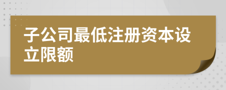 子公司最低注冊資本設(shè)立限額