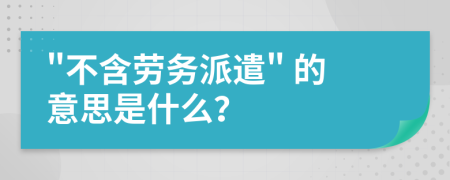 "不含勞務(wù)派遣" 的意思是什么？