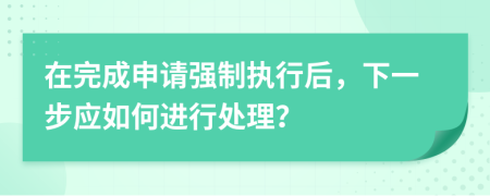 在完成申請強(qiáng)制執(zhí)行后，下一步應(yīng)如何進(jìn)行處理？