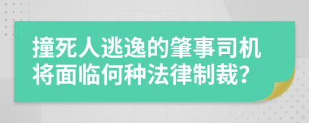 撞死人逃逸的肇事司機將面臨何種法律制裁？