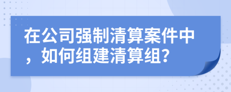 在公司強(qiáng)制清算案件中，如何組建清算組？