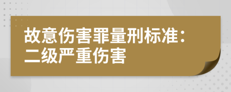 故意傷害罪量刑標(biāo)準(zhǔn)：二級嚴(yán)重傷害