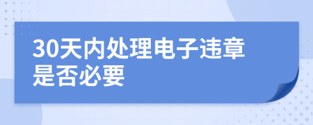 30天內(nèi)處理電子違章是否必要