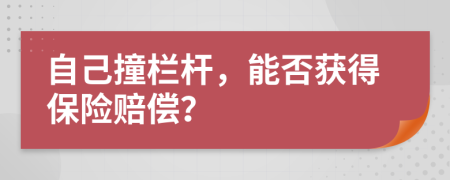 自己撞欄桿，能否獲得保險(xiǎn)賠償？