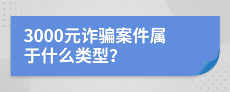 3000元詐騙案件屬于什么類型？