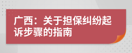 廣西：關(guān)于擔(dān)保糾紛起訴步驟的指南