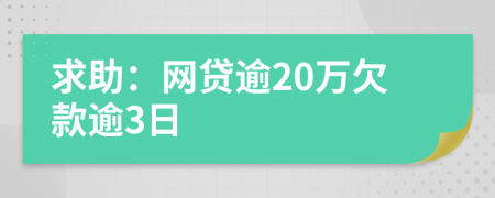 求助：網(wǎng)貸逾20萬欠款逾3日