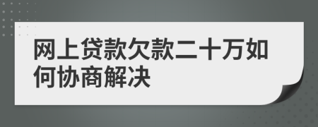 網(wǎng)上貸款欠款二十萬如何協(xié)商解決