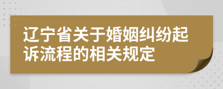 遼寧省關(guān)于婚姻糾紛起訴流程的相關(guān)規(guī)定
