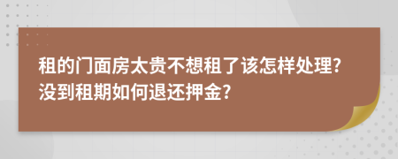 租的門面房太貴不想租了該怎樣處理?沒到租期如何退還押金?