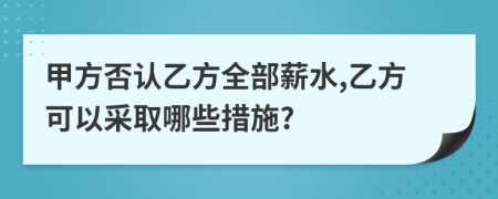 甲方否認(rèn)乙方全部薪水,乙方可以采取哪些措施?