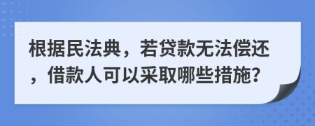 根據(jù)民法典，若貸款無法償還，借款人可以采取哪些措施？