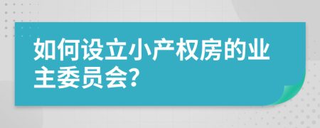 如何設(shè)立小產(chǎn)權(quán)房的業(yè)主委員會？