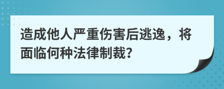 造成他人嚴重傷害后逃逸，將面臨何種法律制裁？