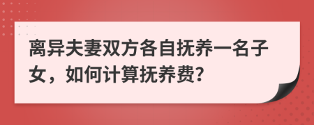 離異夫妻雙方各自撫養(yǎng)一名子女，如何計(jì)算撫養(yǎng)費(fèi)？