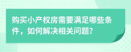 購買小產(chǎn)權房需要滿足哪些條件，如何解決相關問題？