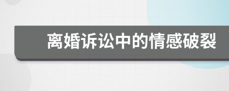 離婚訴訟中的情感破裂