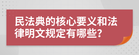 民法典的核心要義和法律明文規(guī)定有哪些？
